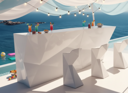 Vondom Faz Cocktail Bar mit LED-Beleuchtung