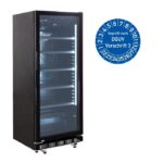 Getränkekühlschrank 360 Liter mit Glastür, Innenbeleuchtung und abschließbarer Tür zur Miete für Events, Messen und Gastronomie.