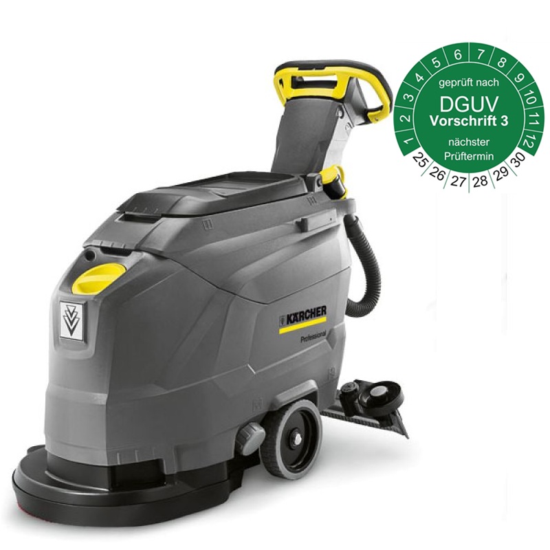 Kärcher BD 43/35 C Scheuersaugmaschine mieten – Profi-Reinigungsmaschine Kärcher Profi-Scheuersaugmaschine BD 43/35 C für die professionelle Reinigung von Hartböden und Gewerbeflächen